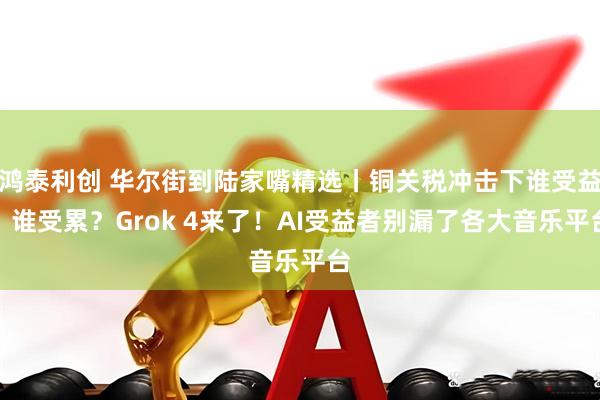 鸿泰利创 华尔街到陆家嘴精选丨铜关税冲击下谁受益？谁受累？Grok 4来了！AI受益者别漏了各大音乐平台